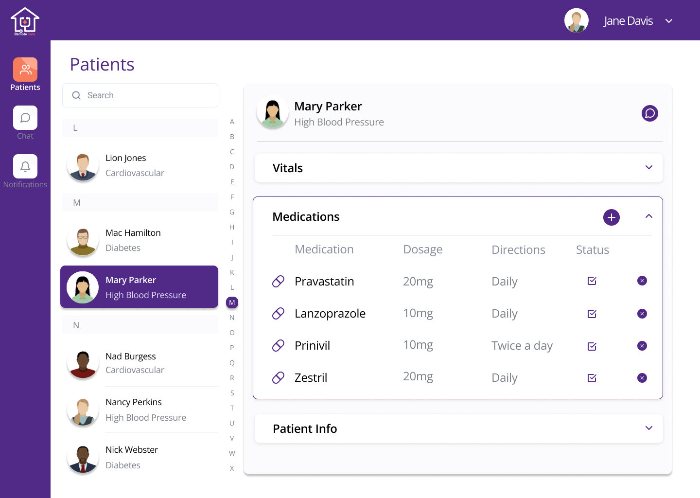 Provider Patient Page